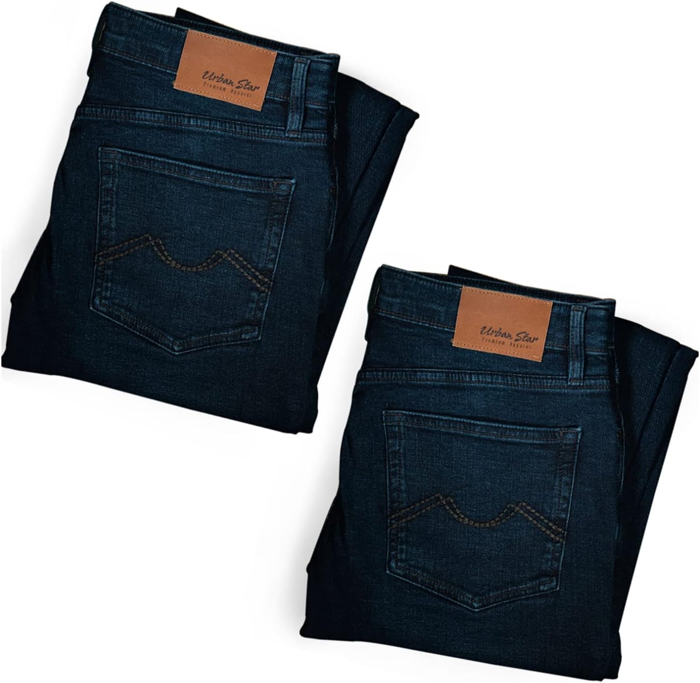 Mens Jeans Relaxed Fit Straight Leg Stretch Jeans for Ultimate Comfort