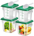 8qt Food Storage Containers 4pcs Set - Stackable Square Storage