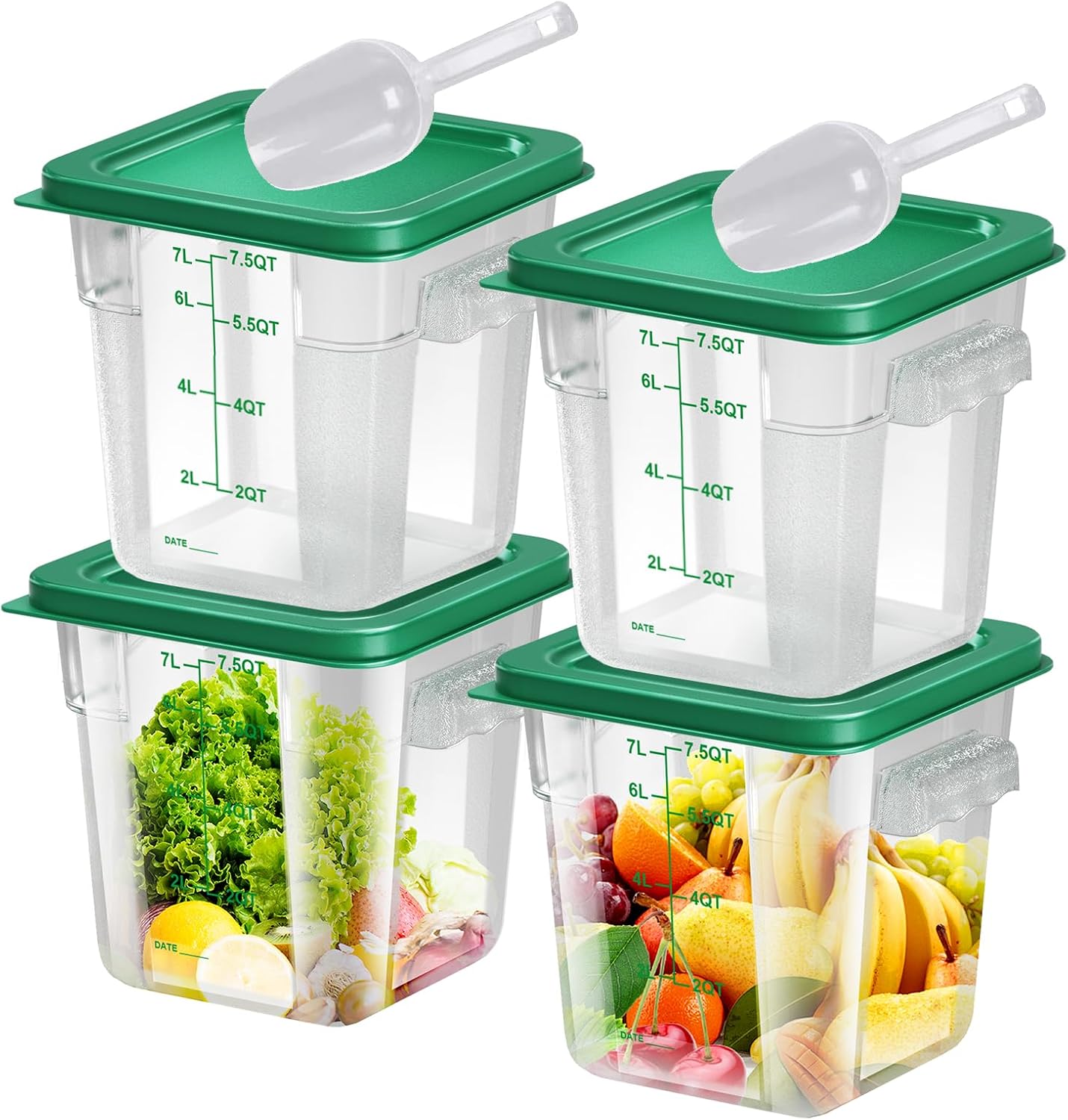 4 pcs 8qt Food Storage Containers for Home Kitchen & Dining