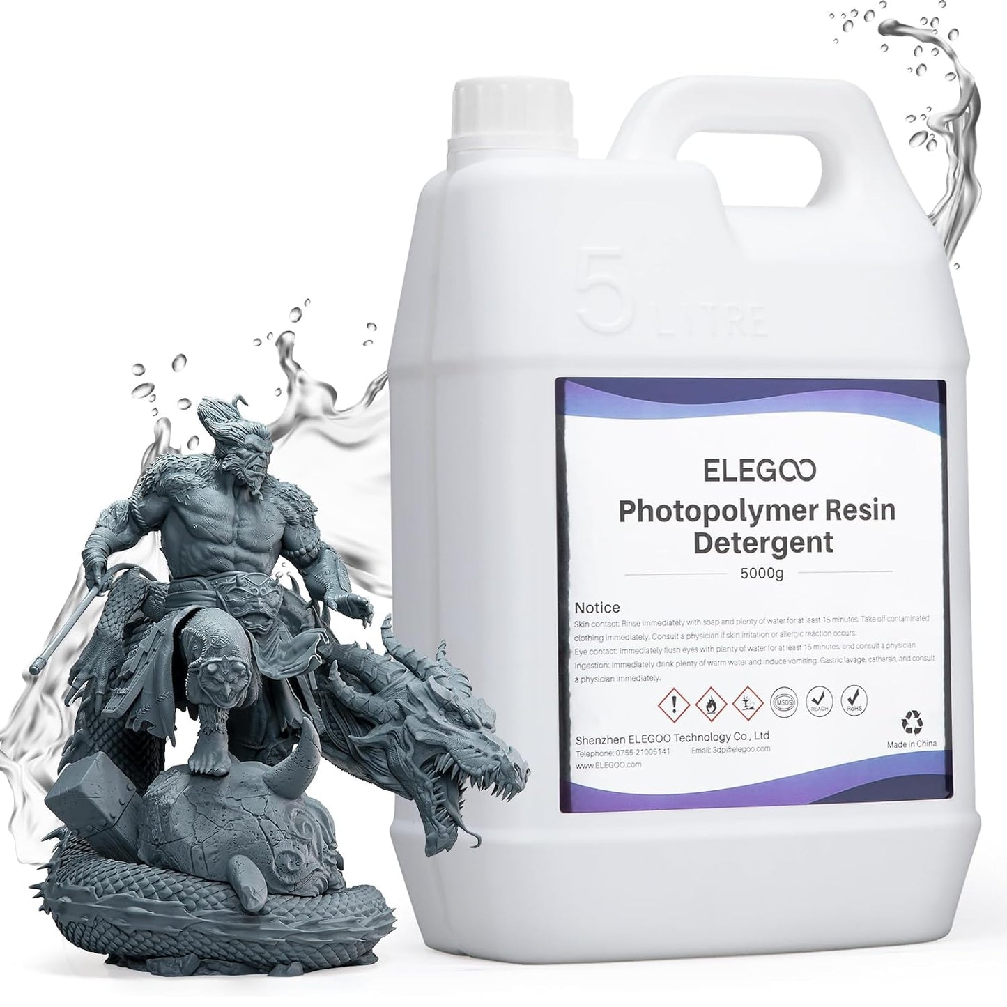 ELEGOO 5000G 3D Resin Detergent - Fast-Acting Cleaning Solution