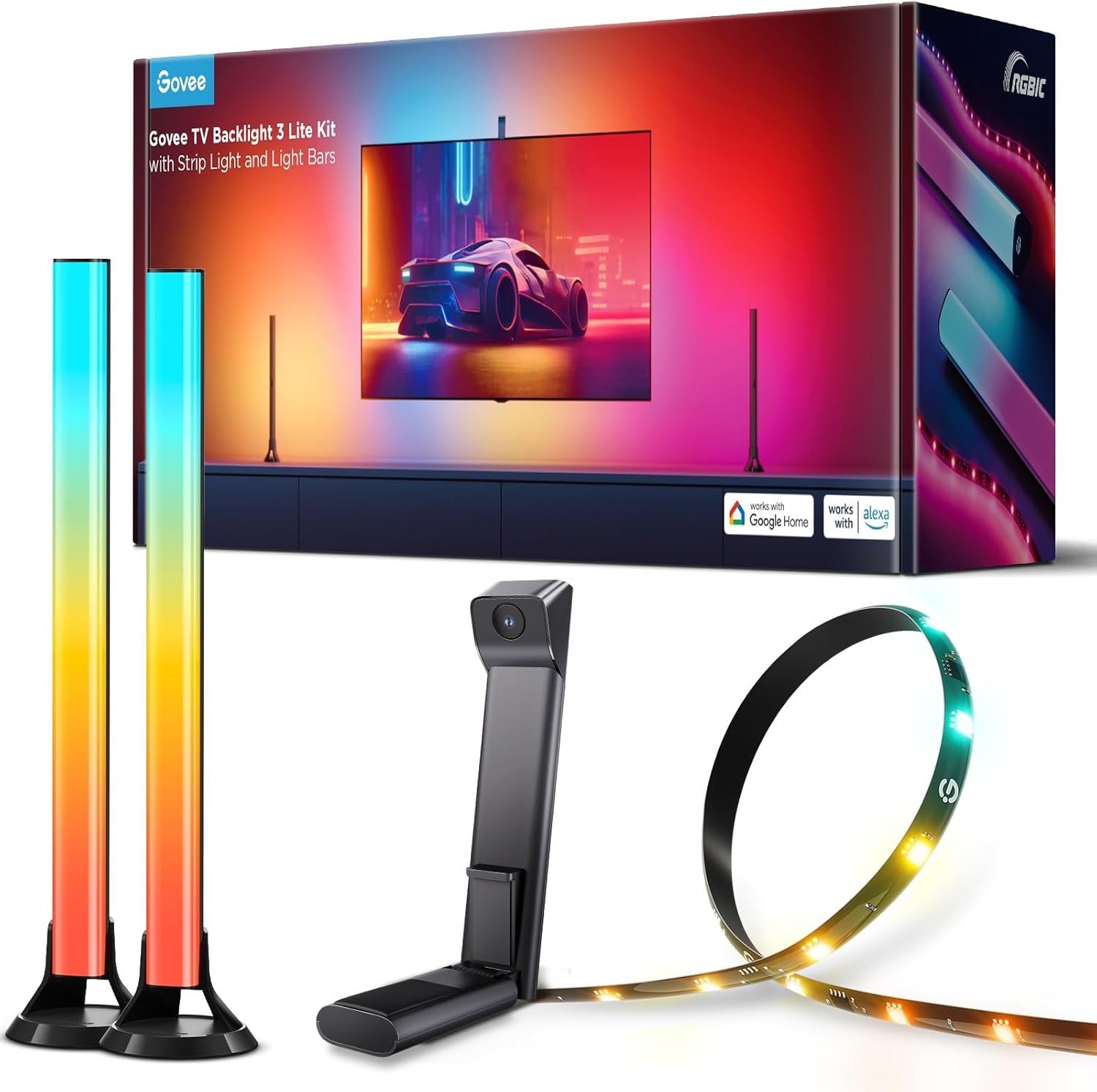 Govee TV Backlight 3 Lite Kit for 55-65in TVs with Smart Bars