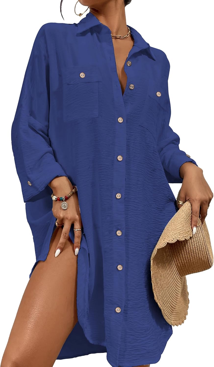 Bsubseach Womens Modern Swimsuit Cover Up Blouse for Beach