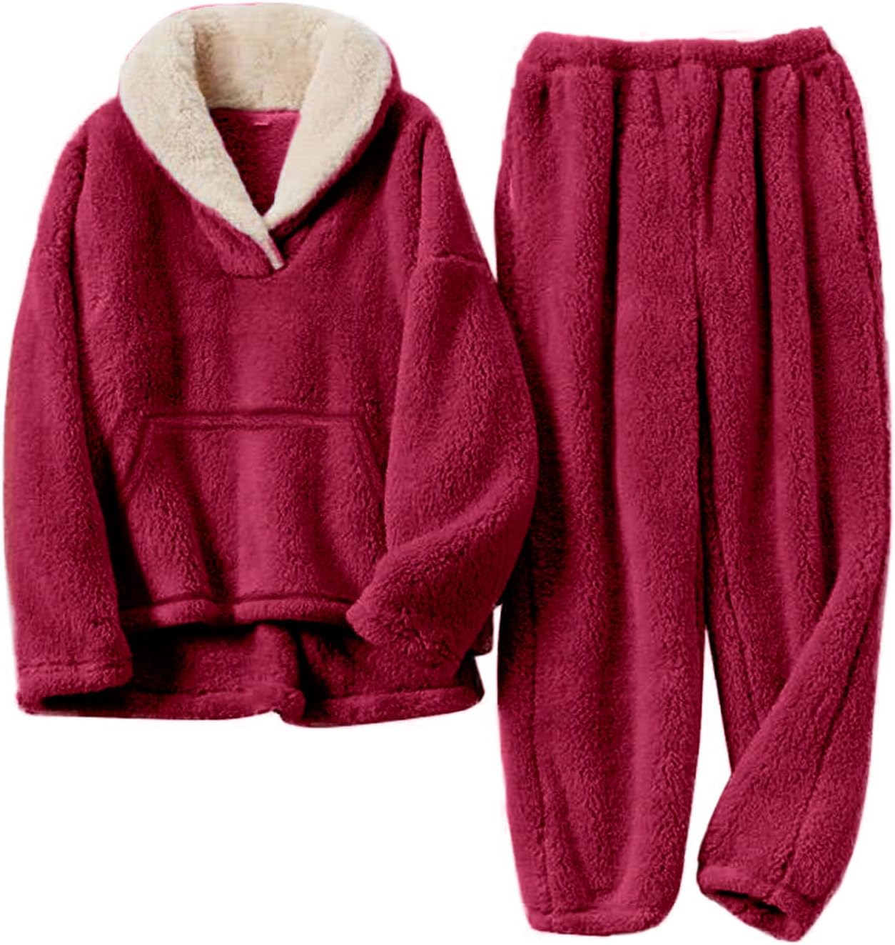 Flygo Women Fuzzy Warm Fleece Pajamas Sets for Cozy Winter Nights