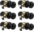 Probrico Black Round Entry Door Knobs Keyed Alike - Secure