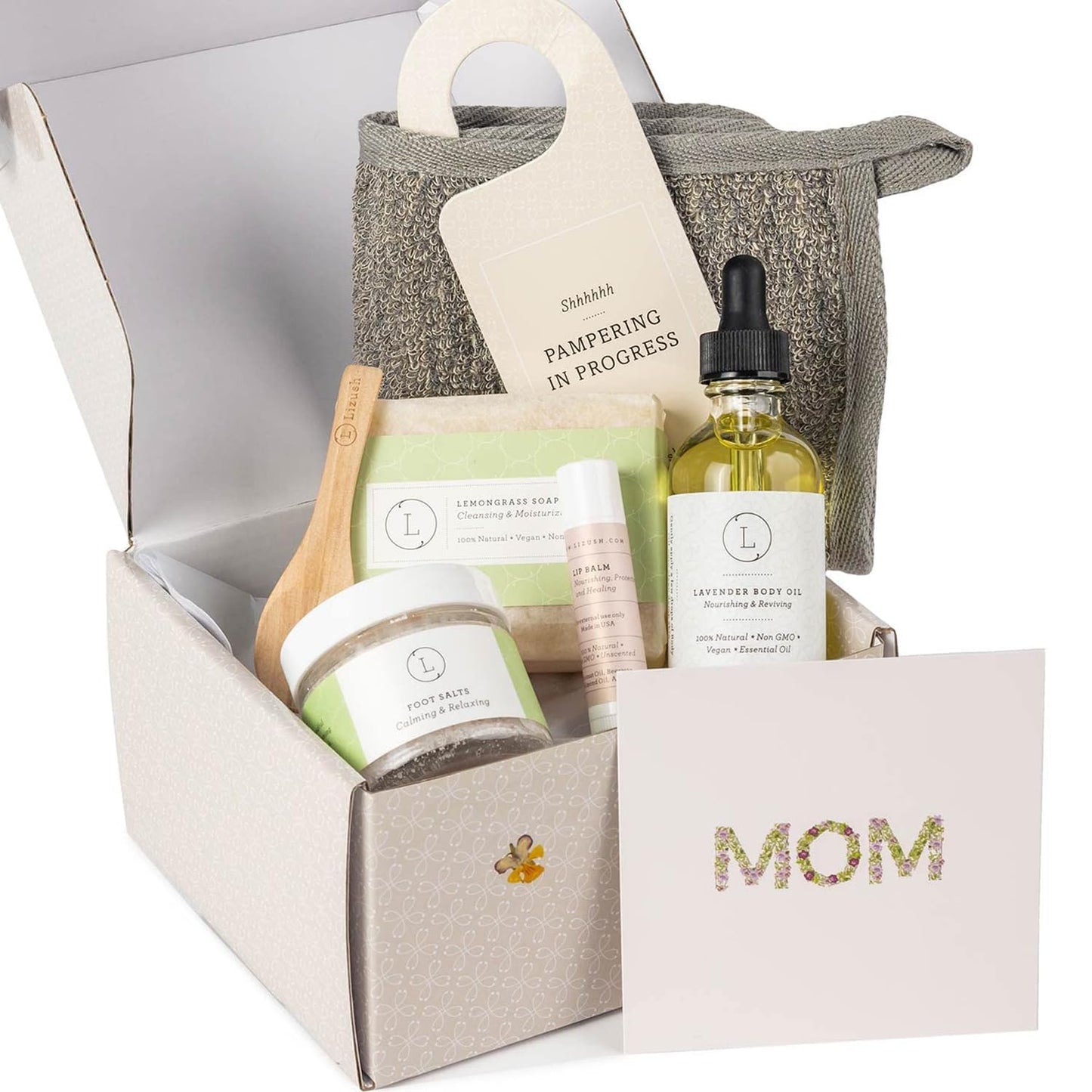 Lemongrass Spa Gift Set for Women - Relaxing Self-Care Basket