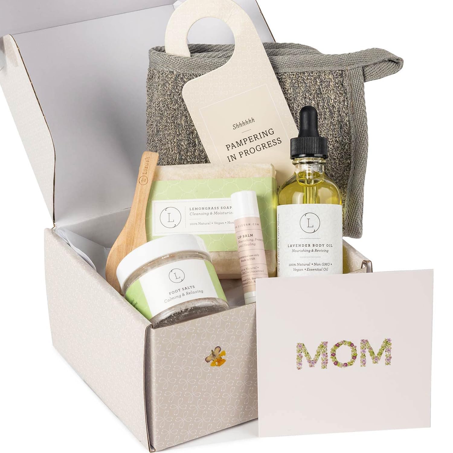 Lemongrass Spa Gift Set for Women - Relaxing Self-Care Basket