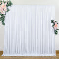 10 ft x 8 ft Wrinkle Free White Backdrop Curtain for Weddings