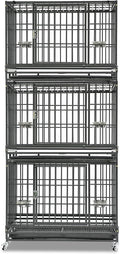 Homey Pet Three Levels 37 in Dog Crate - Space-Saving Stackable Kennel
