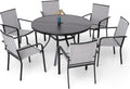 7-Piece Outdoor Patio Dining Set with 6 Stackable Chairs