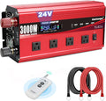 3000W Power Inverter 24V to 110V/120V DC to AC - High Output with LCD
