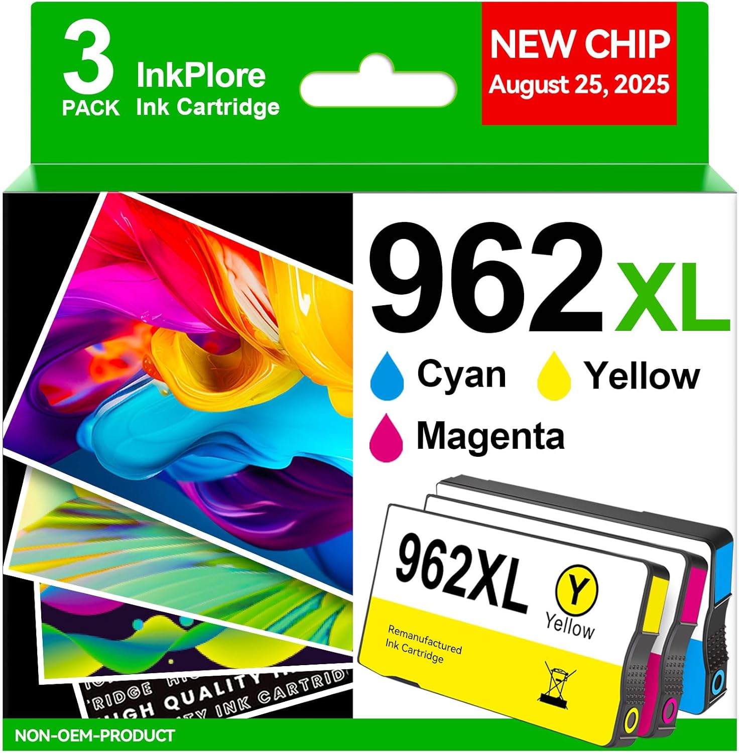 High Yield 962XL Color Ink Cartridges for HP Printers