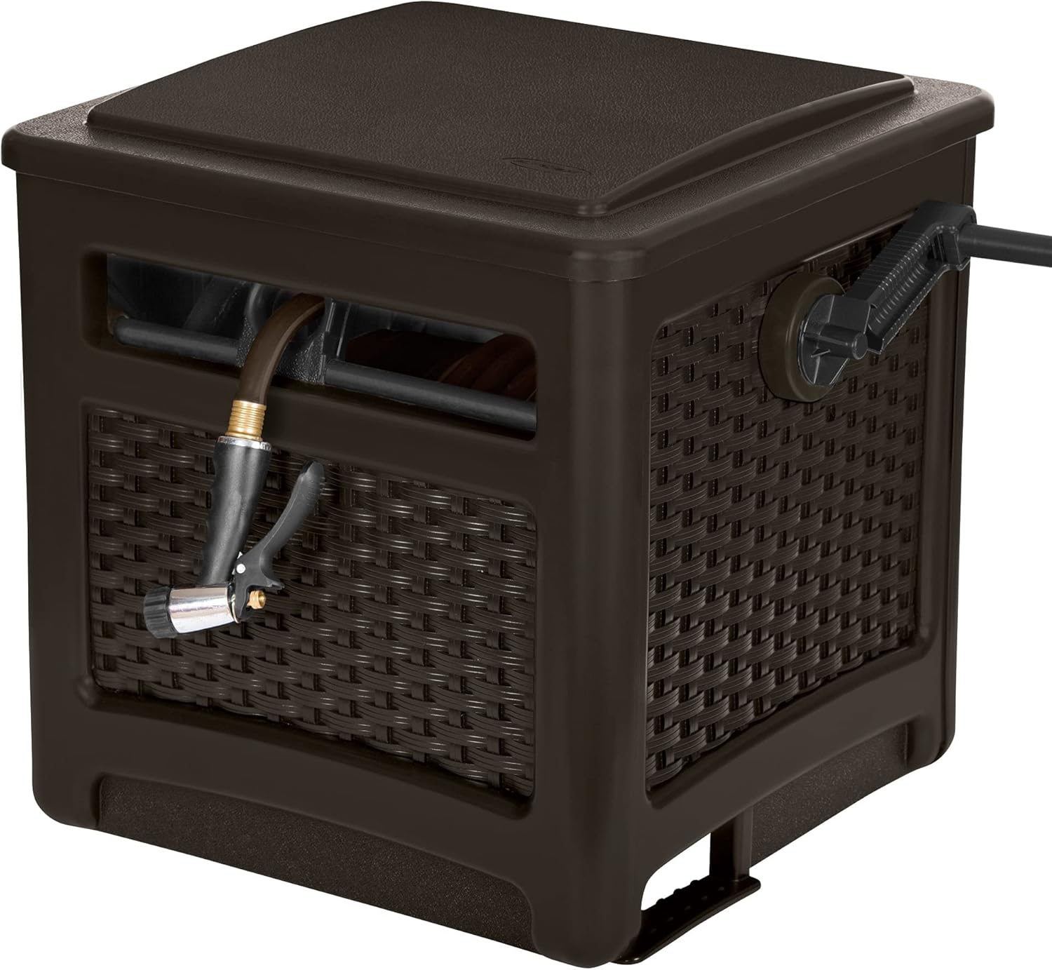Smart Trak Wicker Garden Hose Reel Guide for Easy Storage