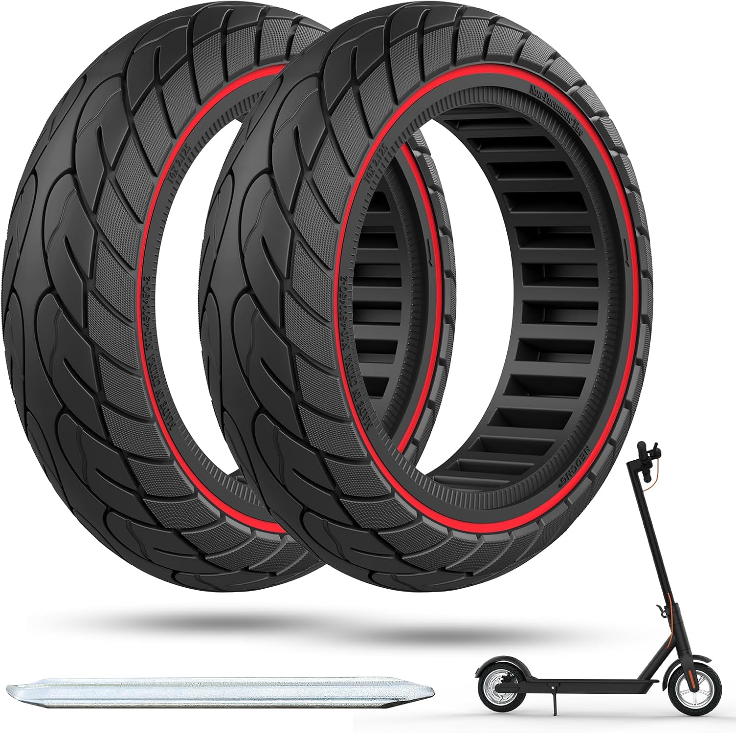 10x2.125 Solid Rubber Scooter Tire for Enhanced Performance