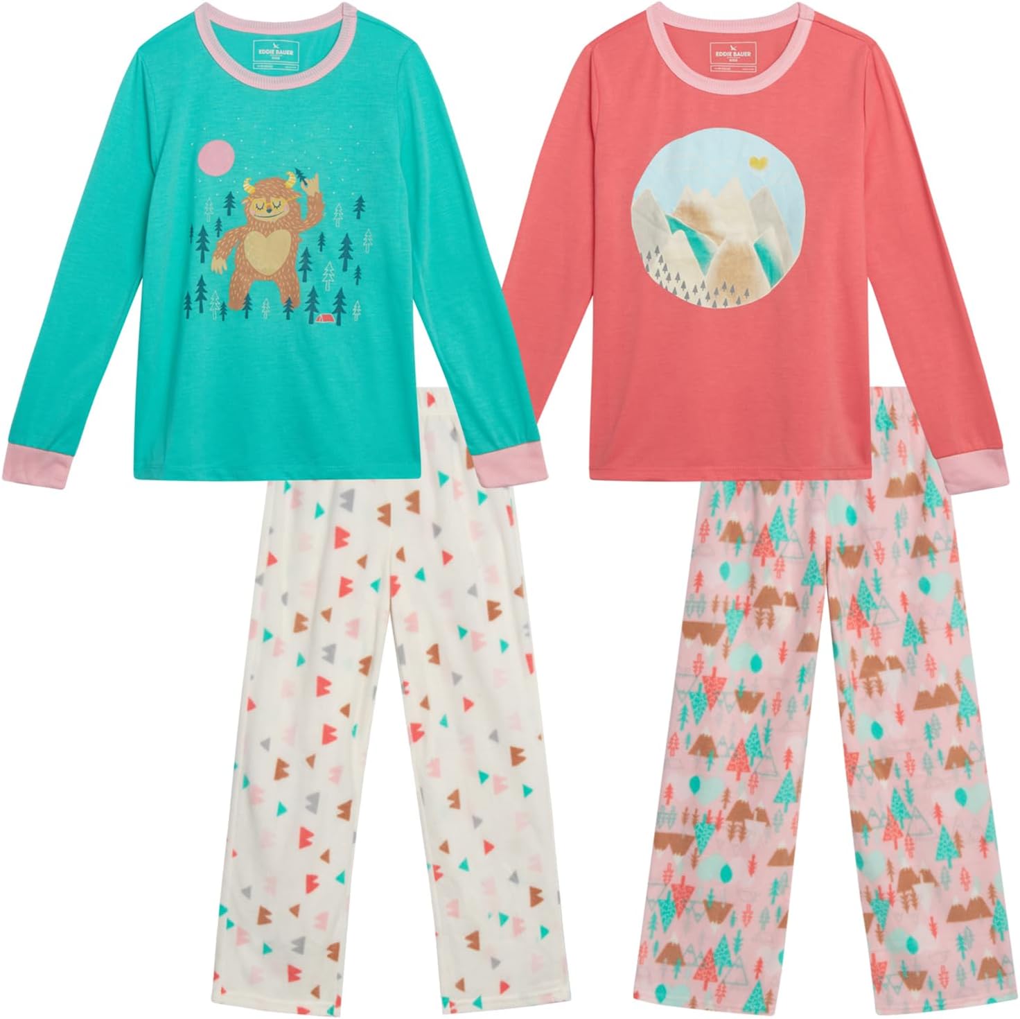 Eddie Bauer Girls' Pajama Set - Cozy 4 Piece Fleece Set
