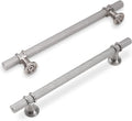 10 Pack 6-1/4 in Knurled Brushed Satin Nickel Cabinet Pulls - Durable