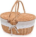 Wicker Picnic Basket with Removable Linen - Classic Grey Linen