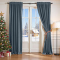 Lazzzy Velvet Blackout Curtains 52in x 120in - Thermal Privacy Drapes