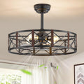 23 Inch Fandelier Caged Ceiling Fan with Light - Quiet Bladeless Style