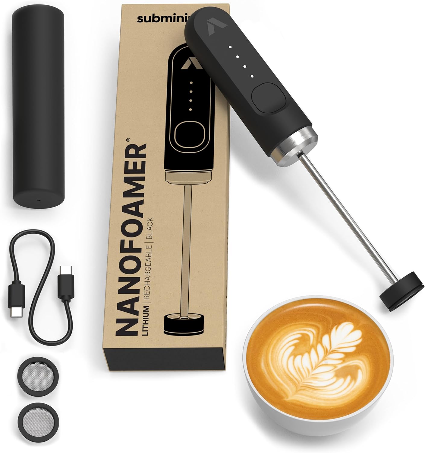 Subminimal NanoFoamer Lithium: Premium Milk Foamer for Home Baristas