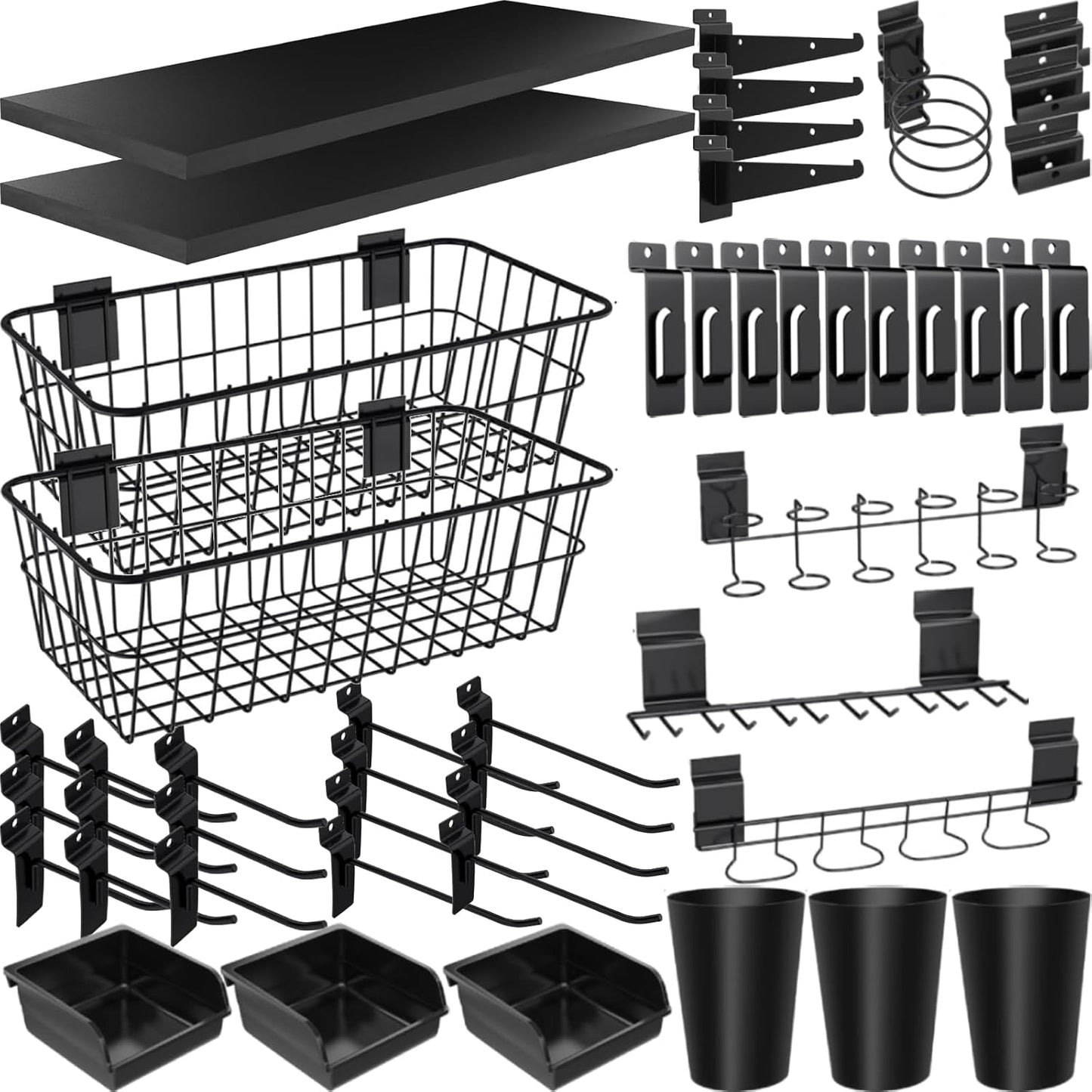 43 Pcs Slatwall Accessories Organizer Kit for Tool Storage