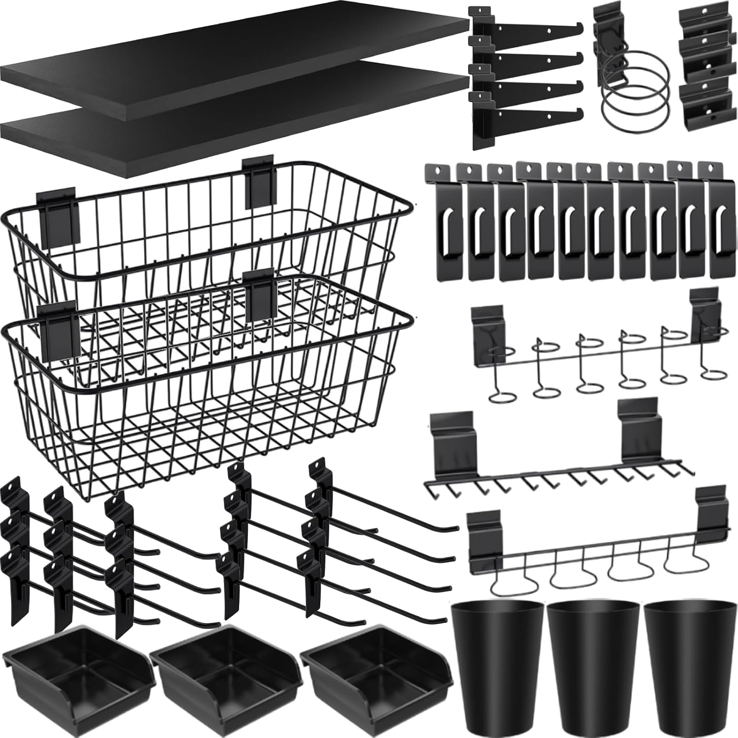 43 Pcs Slatwall Accessories Organizer Kit for Tool Storage