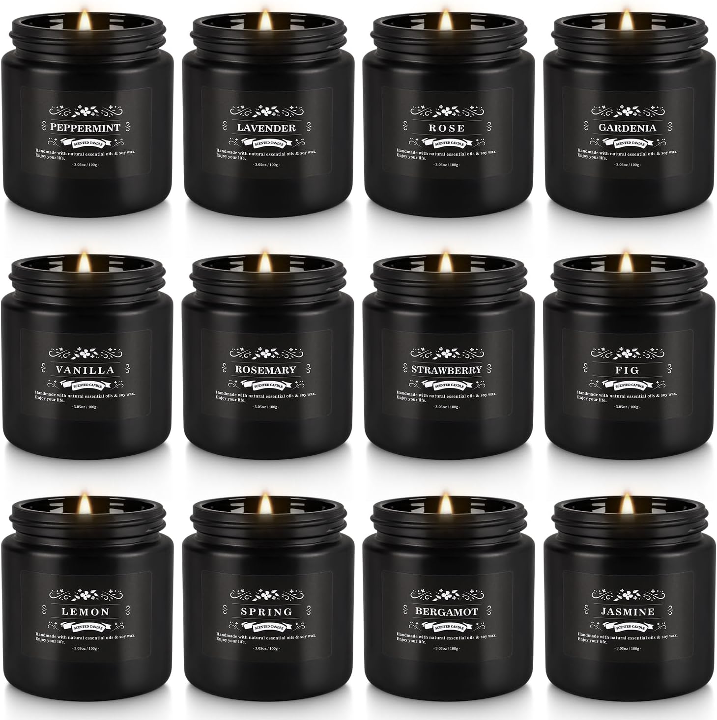Scented Candle Set 12 Pack for Home Odor Eliminating Relaxation