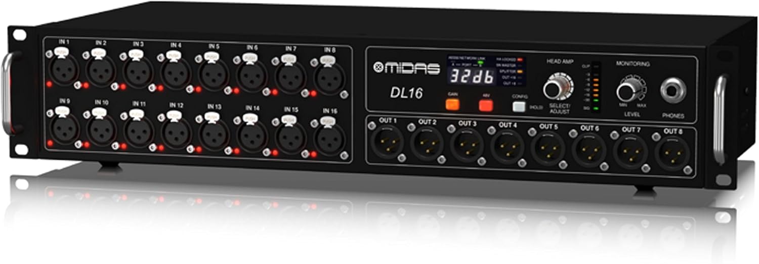 Midas DL16 Stage Box with 16 Microphone Preamplifiers and Outputs