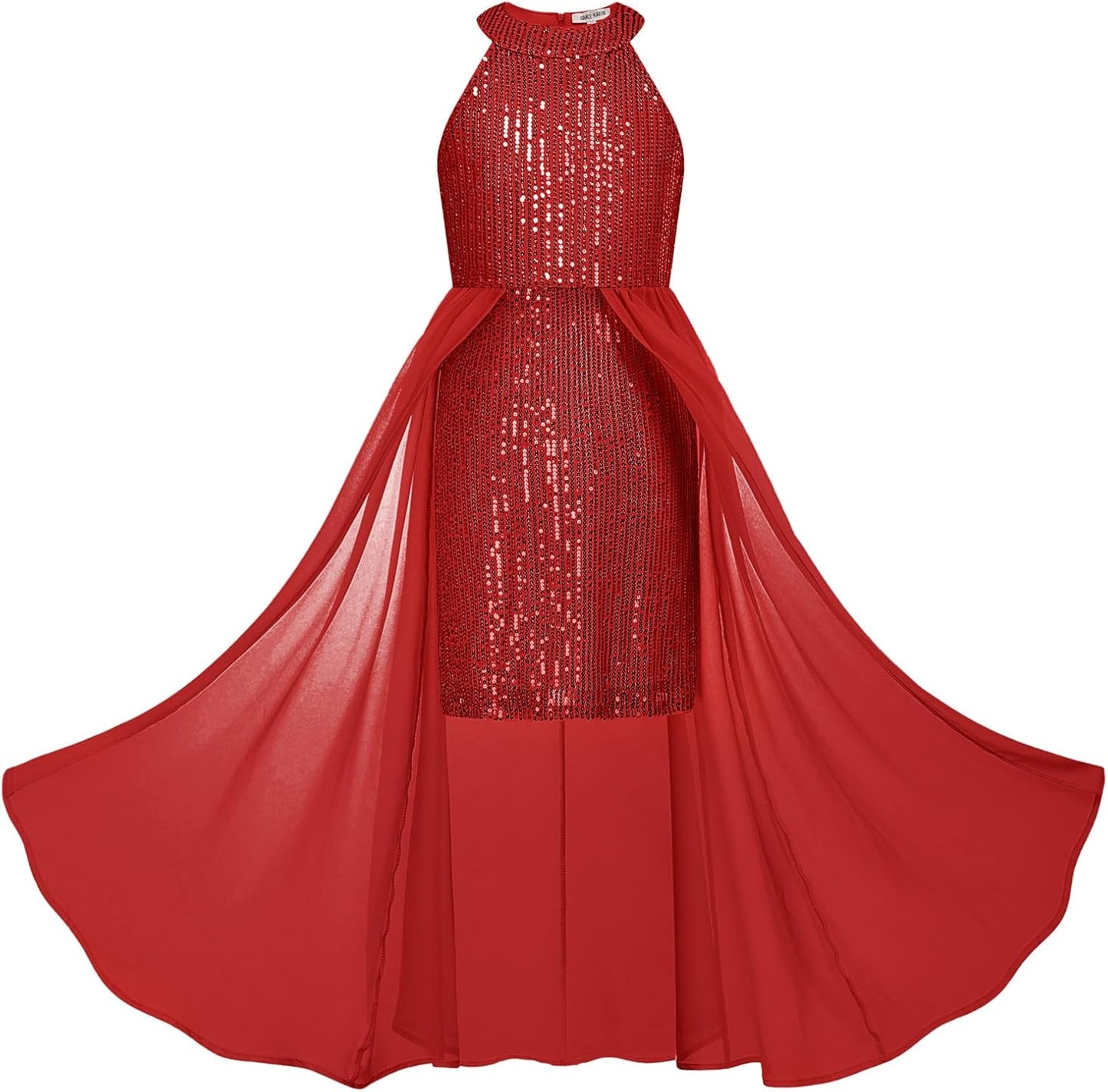 Girls Halter Neck Sequin Dress for Parties and Special Events