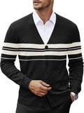 Men's V Neck Cardigan Sweater - Lightweight Knitted Button Down