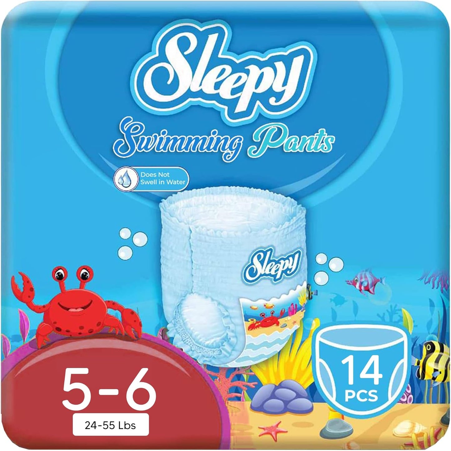 Disposable Swim Diapers for Little Swimmers Size 5-6, 14 Count - Splash with Confidence!