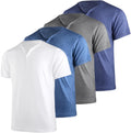 Mens Henley T-Shirts 4Pack Multipack Short Sleeve - Classic Casual