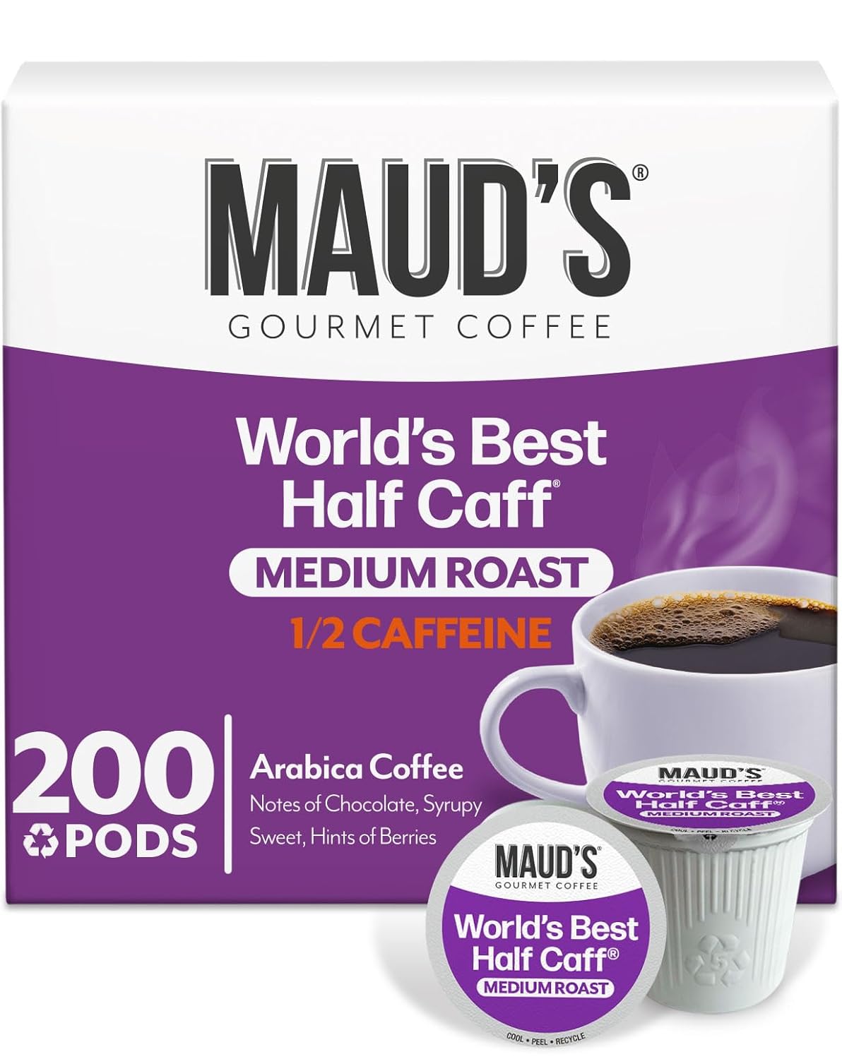 Maud's Half Caff Coffee Pods - Flavorful Medium Roast Coffee