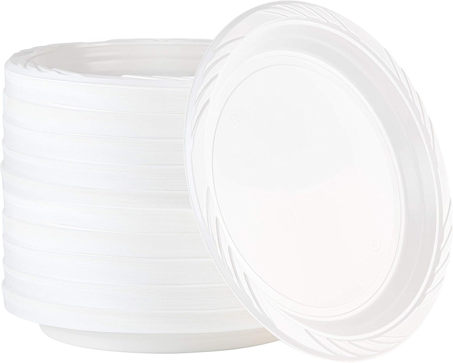 PLASTICPRO 400 Count Disposable 10 Inch White Dinner Plates