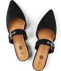 Pointed Toe Backless Mules for Women - Adjustable Strap Suede