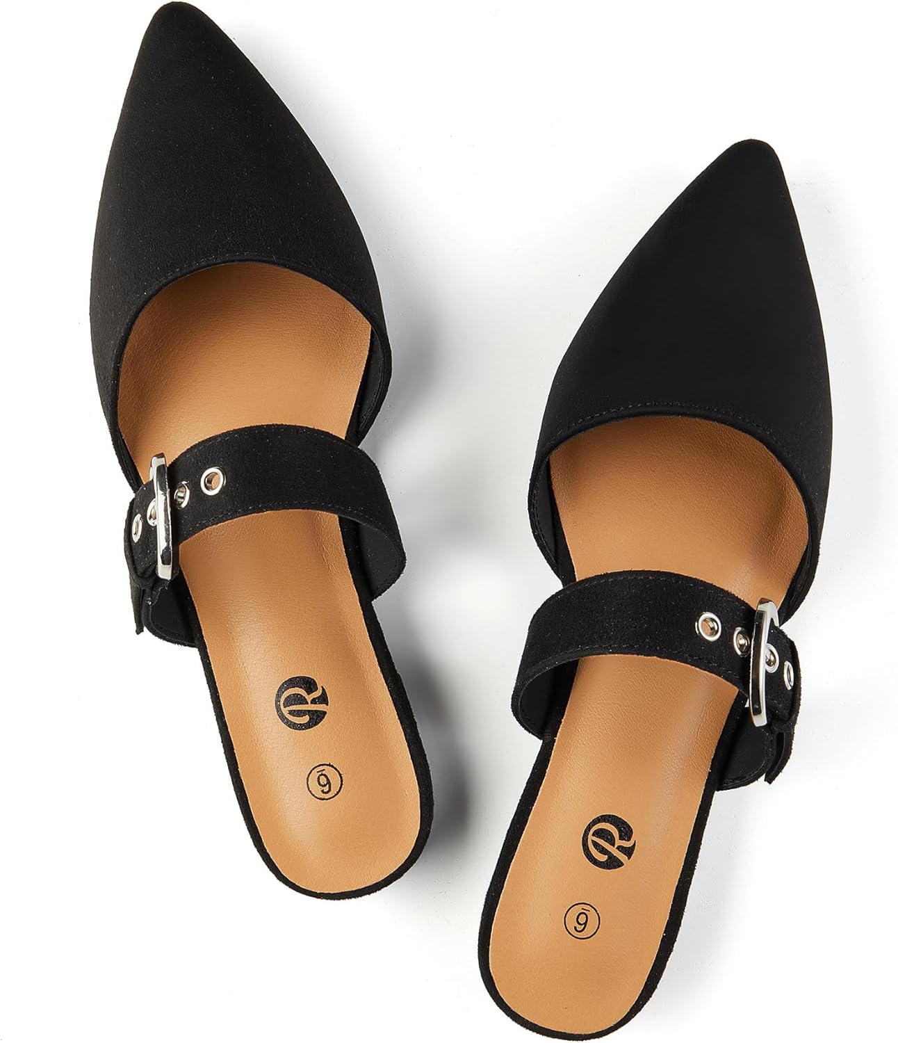 Rekayla Mules for Women Adjustable Strap Pointed Toe Loafers