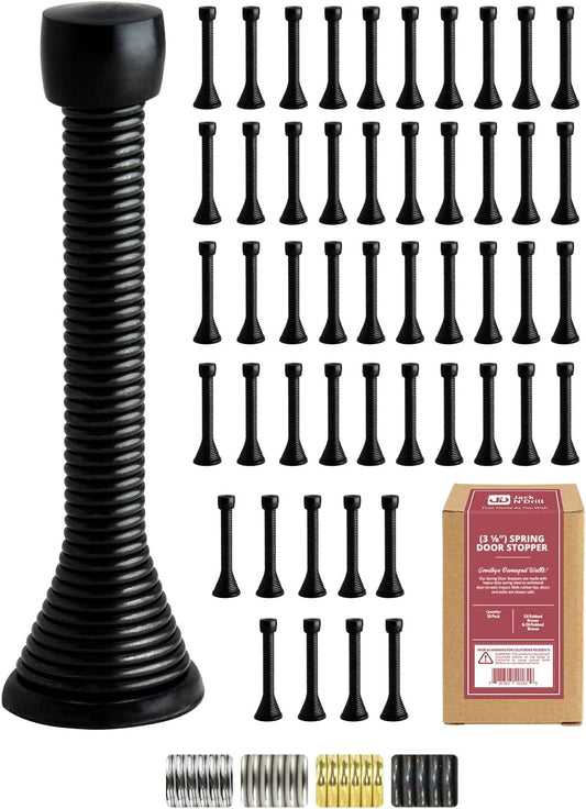 Jack N Drill Spring Door Stop - Heavy Duty 50 Pack for Home Use