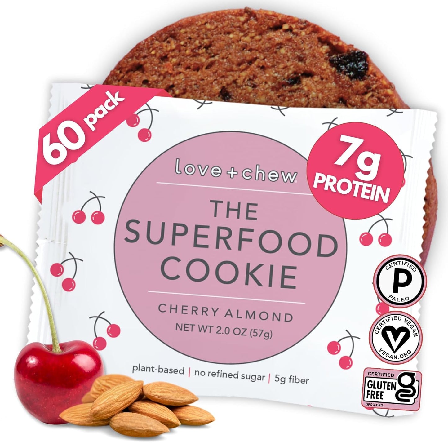 Love + Chew Gluten Free Cherry Almond Cookies - Healthy Snack