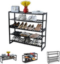 Shoe Rack Bamboo 5 Tier Shoe Organizer - Stackable Space Saver