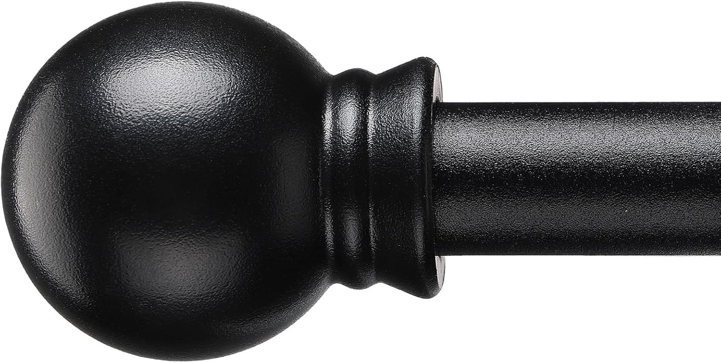 Heavy Duty Black Curtain Rod Set for Small Windows - CALCHELE