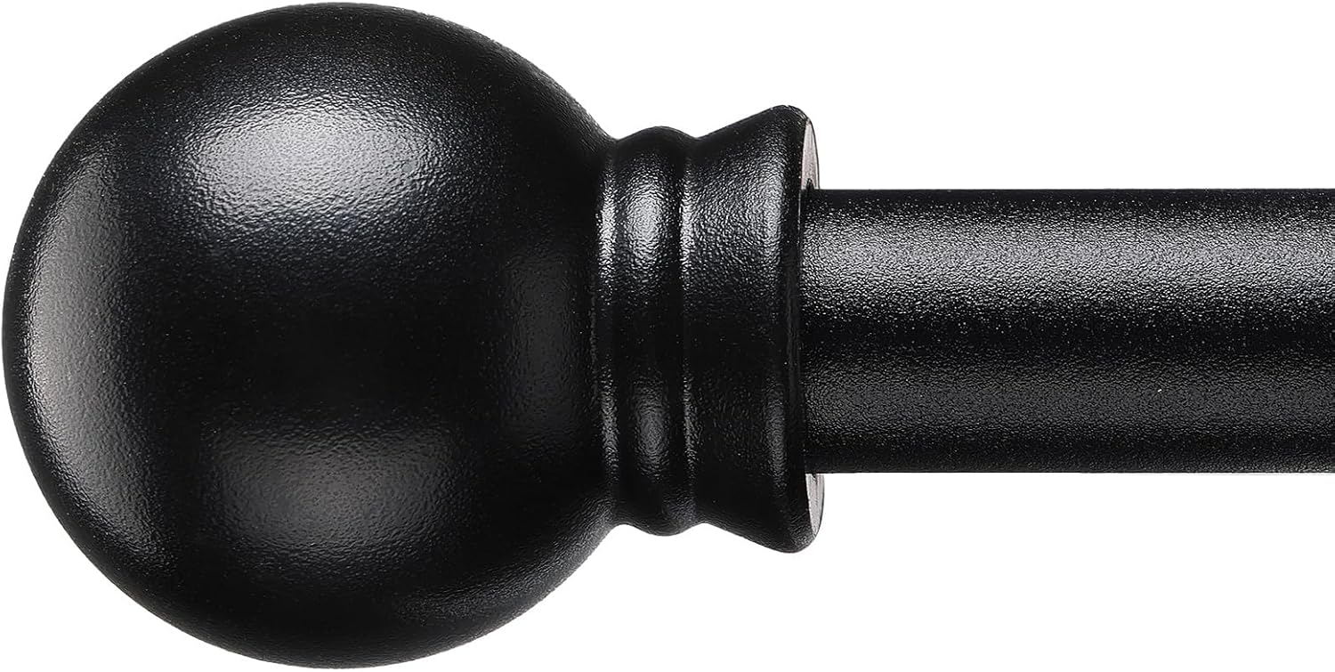 Heavy Duty Black Curtain Rod Set for Small Windows - CALCHELE