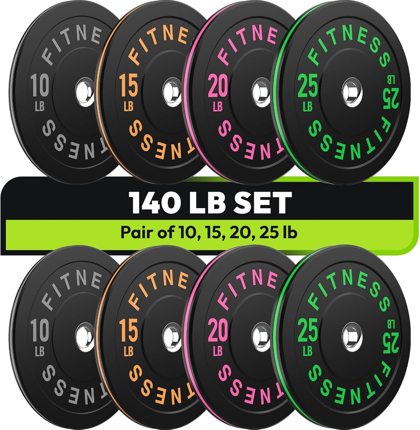 Colored Bumper Weight Plates Set for Olympic Weight Lifting