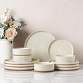 Speckled Stoneware Dinnerware Set for 4 - 12-Pc Rustic Ceramic