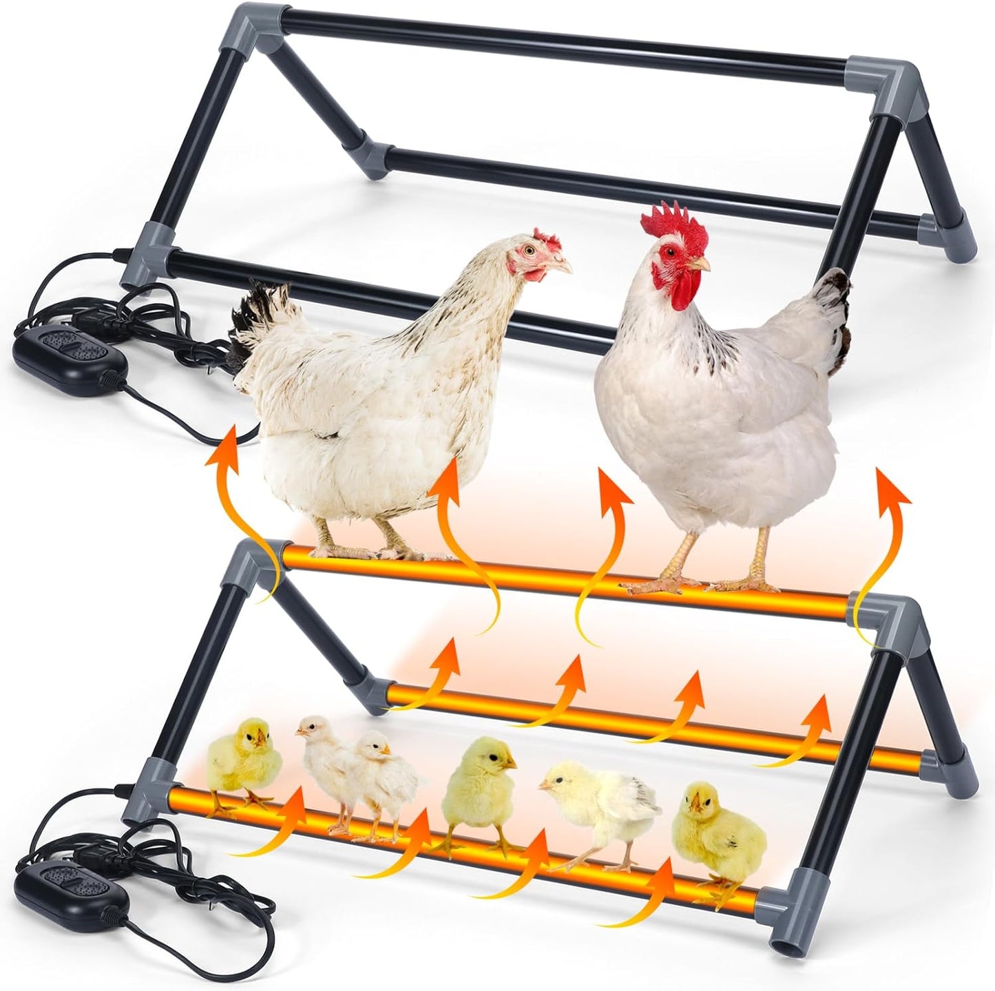 Coop Heated Chicken Perch - Prevents Frozen Roosting