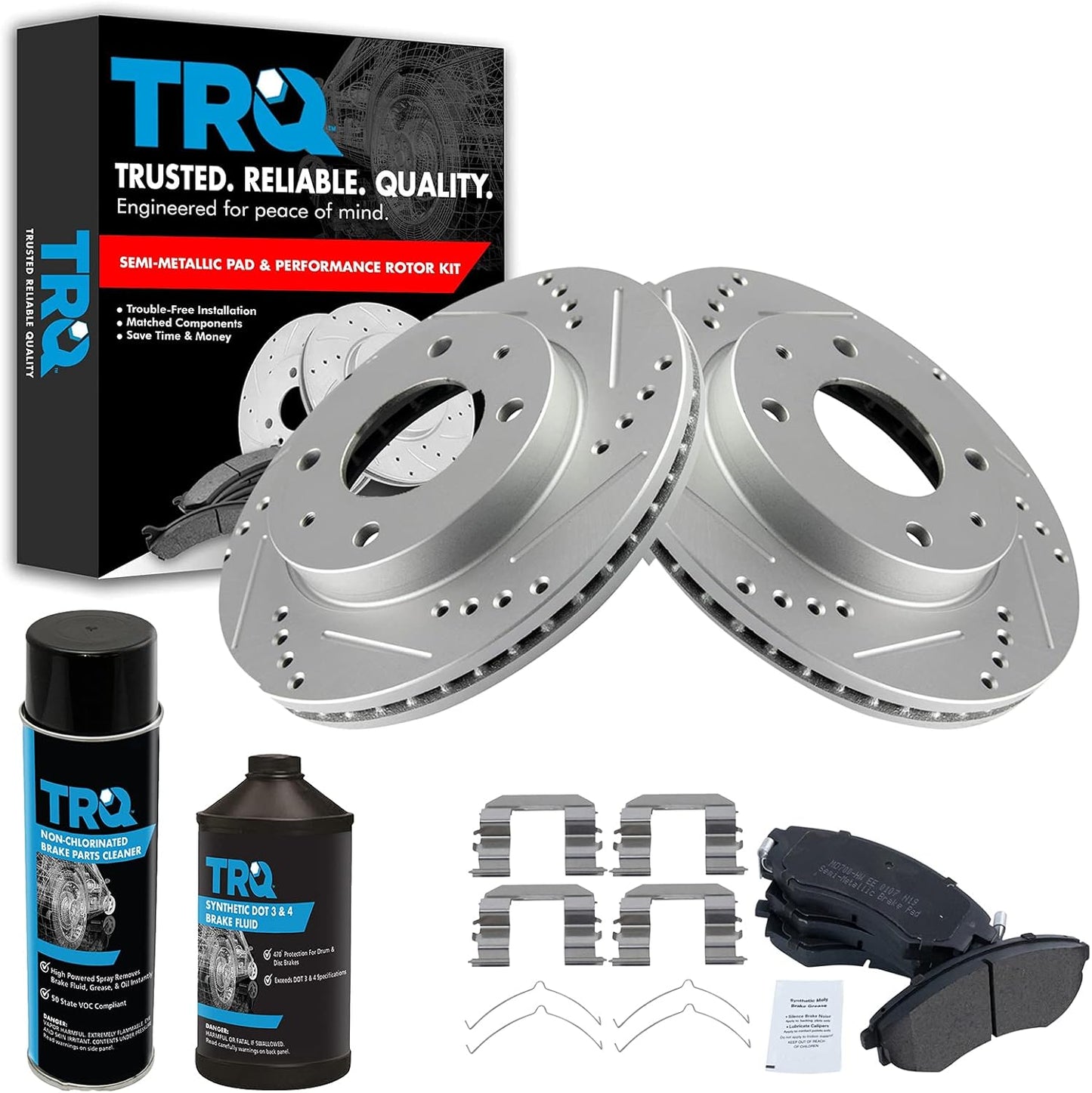 TRQ Front Performance Brake Pad & Rotor Kit for Hyundai Elantra