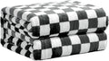 Checkered Flannel Fleece Throw Blanket King Size - Cozy Checkerboard