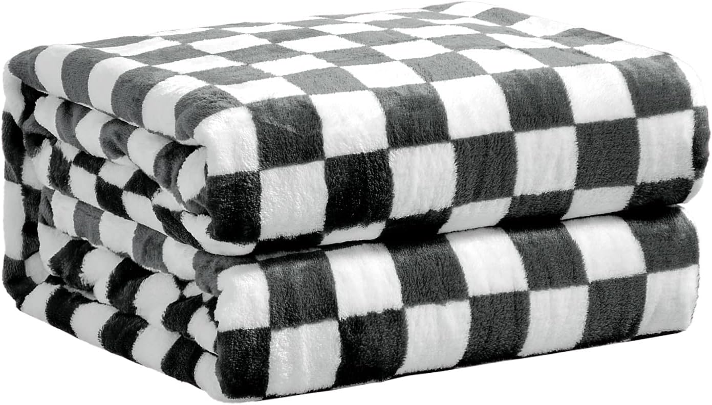 Checkered Flannel Fleece Throw Blanket for Cozy Comfort