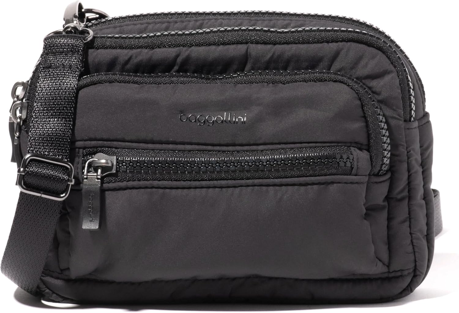 Baggallini Triple Zip Small Crossbody Bag for Women - Versatile