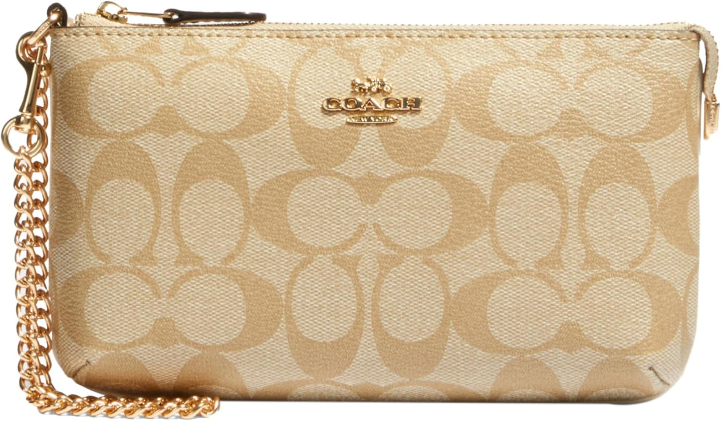 Coach Women's Signature Large Wristlet with Chain for Style
