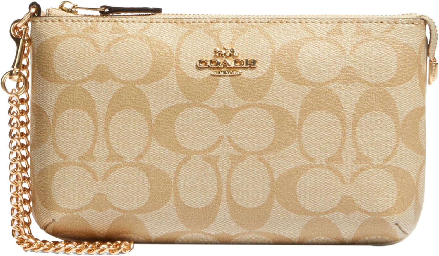 Coach Women's Signature Large Wristlet with Chain for Style