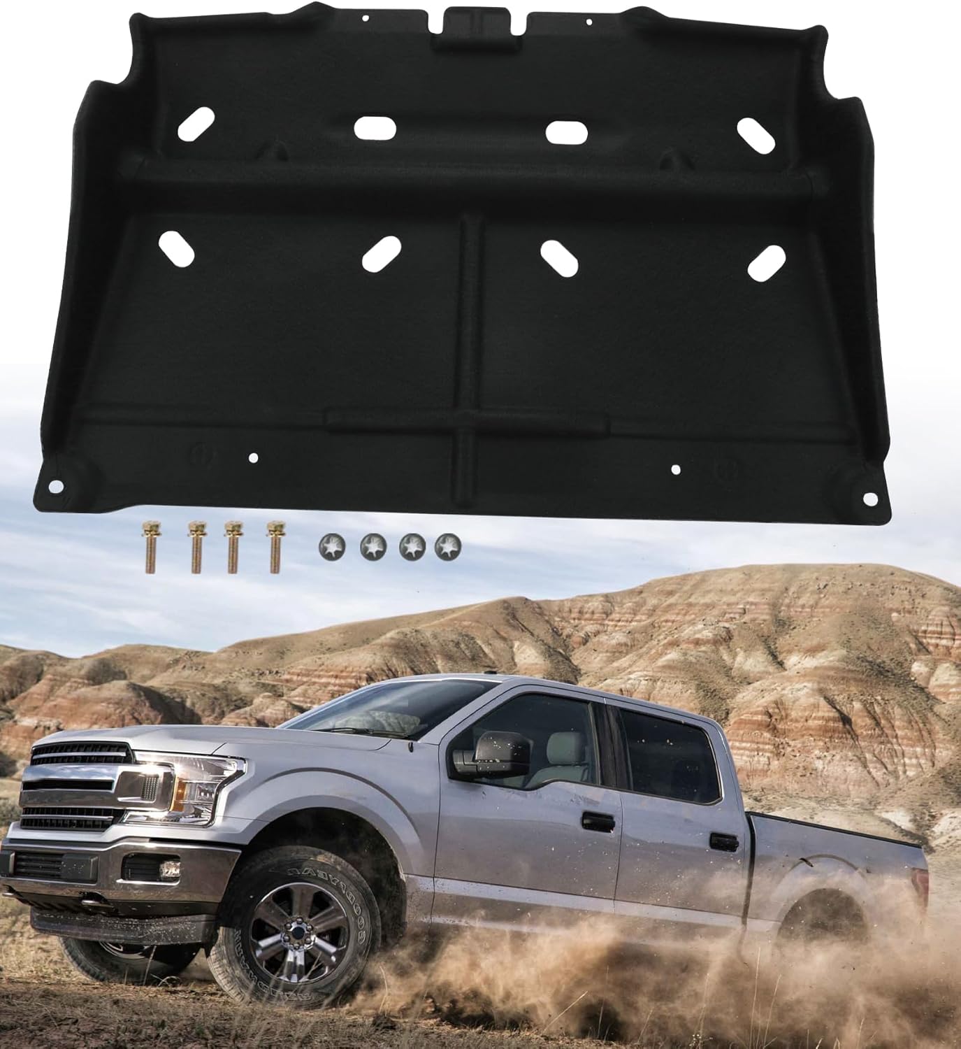 ELITEWILL Engine Splash Shield Guard for 2015-2024 Ford F150